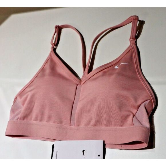 Nike CZ4456 Women Sz S Pink Dri-FIT Indy Light-Support Padded V-Neck Sports Bra - Picture 3 of 4